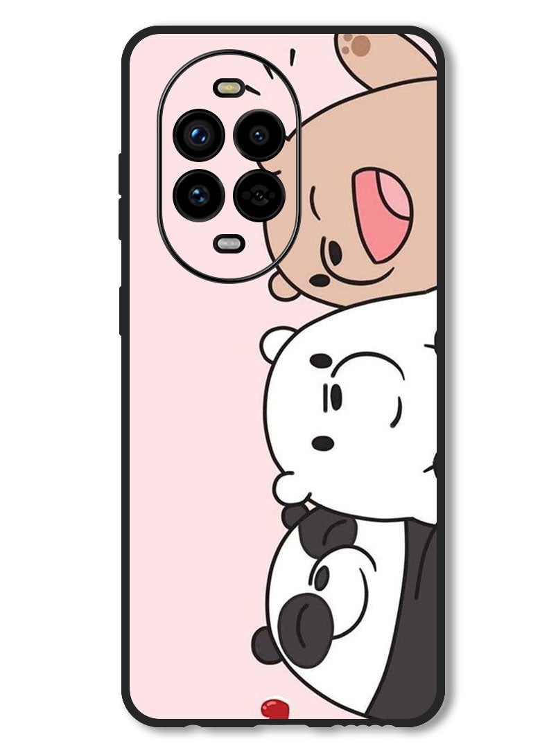 Theodor Case Compatible with Huawei Nova 13 Pro Protection Shockproof Bumper Cover Three Friends Panda - Image 1