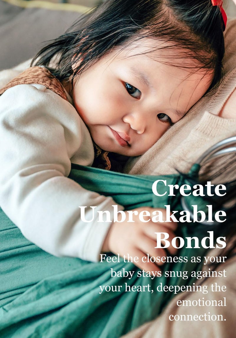 Vlokup Ring Sling Baby Carrier  Soft Linen Cotton Baby Sling Carrier Newborn To Toddler  Baby Wrap Carrier For Plus Size Parents  Perfect Shower Gift  Green - Image 2