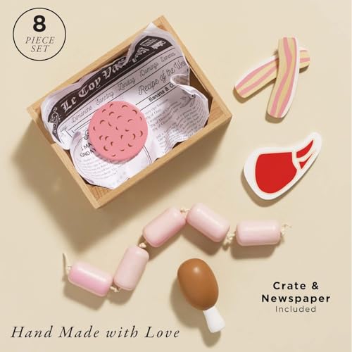 Le Toy Van - Educational Pretend Play Toy Food | Wooden Honeybee Market Meat Crate | Supermarket Pretend Play Shop Food - Image 2