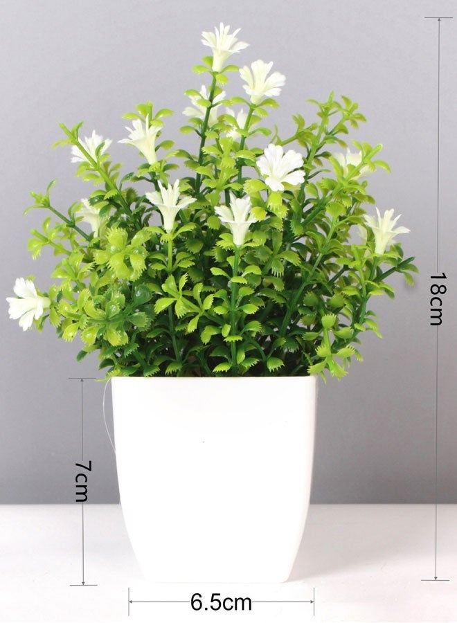HOOTO pcs Artificial Pot Flowers Small Fake Plants with Pot Mini Potted Plants for House Office Tabletop Decoration - Image 2