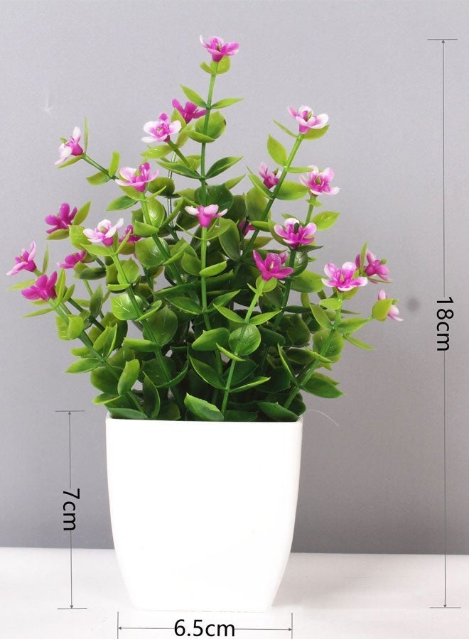 HOOTO pcs Artificial Pot Flowers Small Fake Plants with Pot Mini Potted Plants for House Office Tabletop Decoration - Image 4