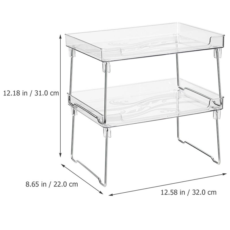 Stackable Folding Spice Rack Organizer 2 Pack for Kitchen Countertop Cabinet Bathroom Storage - Image 3