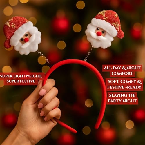 GRAPHENE Christmas Hairband Santa Claus Headband Christmas Hair Accessories For Festive Theam Party Birthday Celebration Xmas Gift For Kids Girls Adults(Pack Of 1) - Image 5