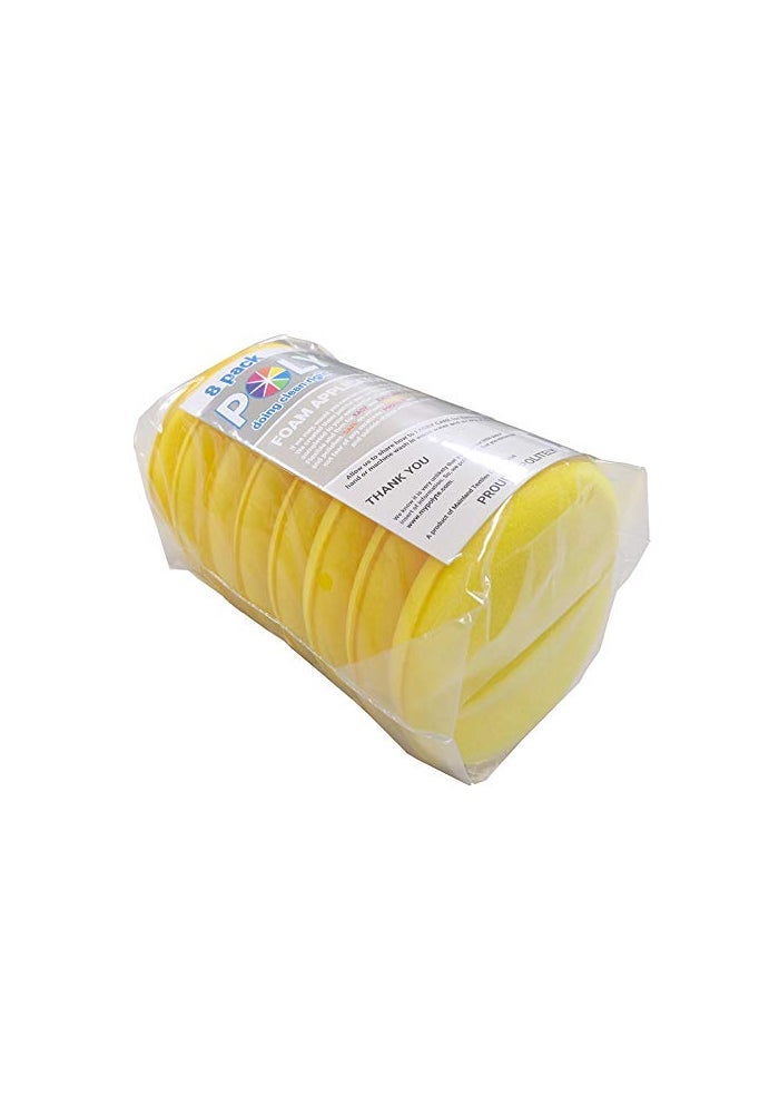 POLYTE Foam Detailing Applicator Pad - Yellow, 8 Pack - Image 4