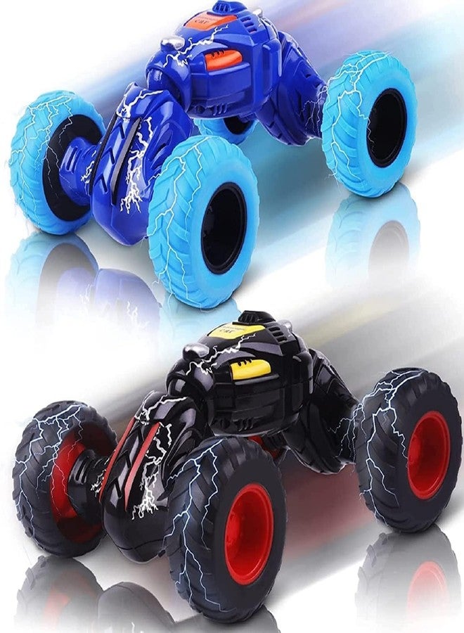 BlackZone Kids Friction Powered DTX Car Monster Telescopic Toys for Boys Girls | Unbreakable Double Sided Pull Back Non-Electric Stunt Cars | Monster Truck (DTX Car Pack of 2) - Image 1