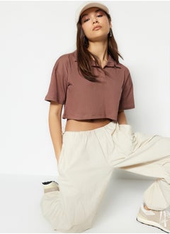 trendyol T-Shirt - Brown - Crop  - Image 1