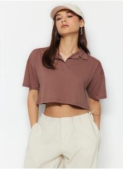 trendyol T-Shirt - Brown - Crop  - Image 2