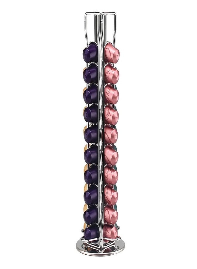 Ninyoon For Nespresso Carousel Holds 40 Capsules, Ninyoon OriginalLine Pod Storage Beautiful Pod Holder Coffee Bean Dispenser Storage Rack Holder, 360 Degree Rotation, Elegant - Image 1