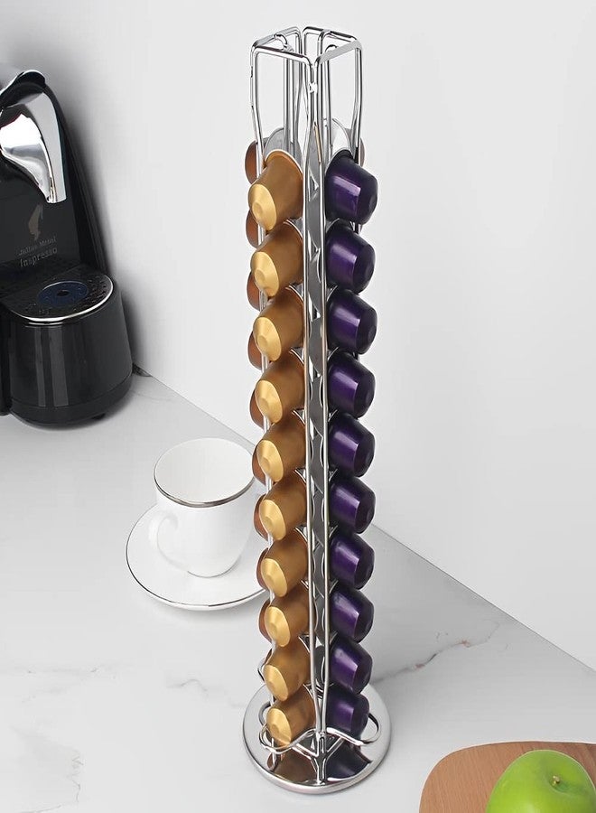 Ninyoon For Nespresso Carousel Holds 40 Capsules, Ninyoon OriginalLine Pod Storage Beautiful Pod Holder Coffee Bean Dispenser Storage Rack Holder, 360 Degree Rotation, Elegant - Image 3