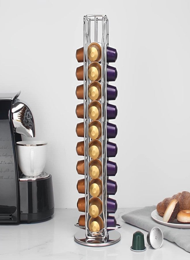 Ninyoon For Nespresso Carousel Holds 40 Capsules, Ninyoon OriginalLine Pod Storage Beautiful Pod Holder Coffee Bean Dispenser Storage Rack Holder, 360 Degree Rotation, Elegant - Image 5