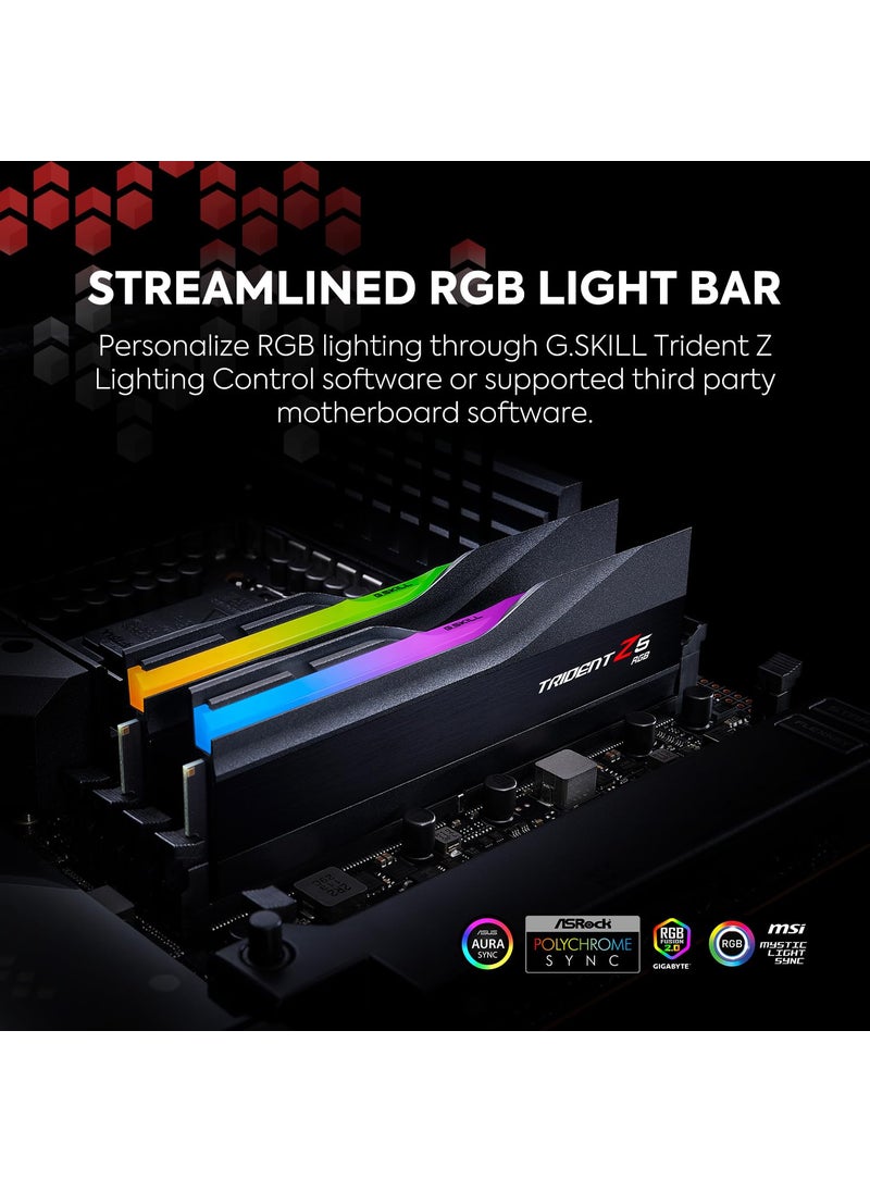G.Skill G.SKILL Trident Z5 RGB Series (Intel XMP 3.0) DDR5 RAM 32GB (2x16GB) 6000MT/s CL36-36-36-96 1.35V Desktop Computer Memory UDIMM - Matte Black (F5-6000J3636F16GA2-TZ5RK)  - Image 3