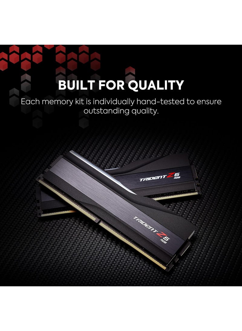G.Skill G.SKILL Trident Z5 RGB Series (Intel XMP 3.0) DDR5 RAM 32GB (2x16GB) 6000MT/s CL36-36-36-96 1.35V Desktop Computer Memory UDIMM - Matte Black (F5-6000J3636F16GA2-TZ5RK)  - Image 5