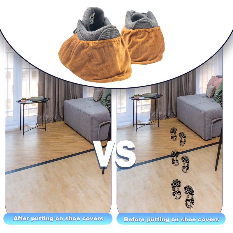 ELANE 9 Pairs Reusable Shoe Covers for Indoors,Washable Shoe Covers Bowling Shoe Covers Reusable,Non Slip Shoe Covers Foot Service for Indoor Household Office Laboratory 12inch (9-colors) - Image 4