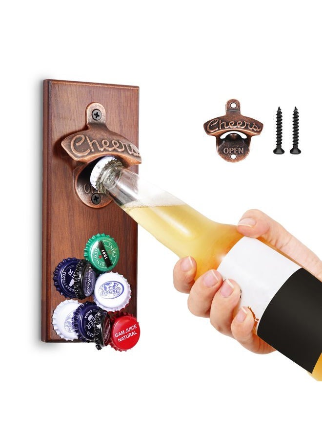 Eieymct Gifts for Men Dad, Magnetic Beer Bottle Opener Wall Mounted with Auto Catch, Unique Beer Gifts for Him Boyfriend Grandpa Husband Uncle, Cool Gadgets for Birthday Housewarming Presents - Image 1