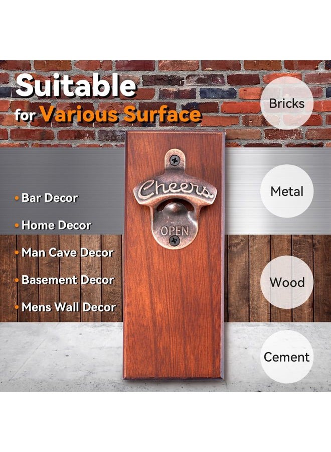 Eieymct Gifts for Men Dad, Magnetic Beer Bottle Opener Wall Mounted with Auto Catch, Unique Beer Gifts for Him Boyfriend Grandpa Husband Uncle, Cool Gadgets for Birthday Housewarming Presents - Image 4