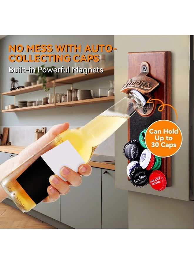 Eieymct Gifts for Men Dad, Magnetic Beer Bottle Opener Wall Mounted with Auto Catch, Unique Beer Gifts for Him Boyfriend Grandpa Husband Uncle, Cool Gadgets for Birthday Housewarming Presents - Image 3