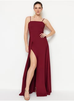 trendyol Damson Woven Long Evening Evening Dress TPRSS19FZ0511  - Image 1
