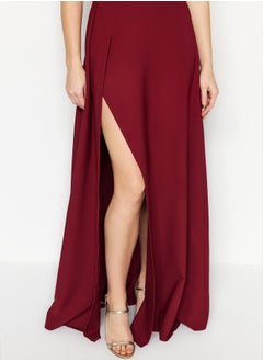 trendyol Damson Woven Long Evening Evening Dress TPRSS19FZ0511  - Image 4