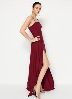 trendyol Damson Woven Long Evening Evening Dress TPRSS19FZ0511  - Image 3