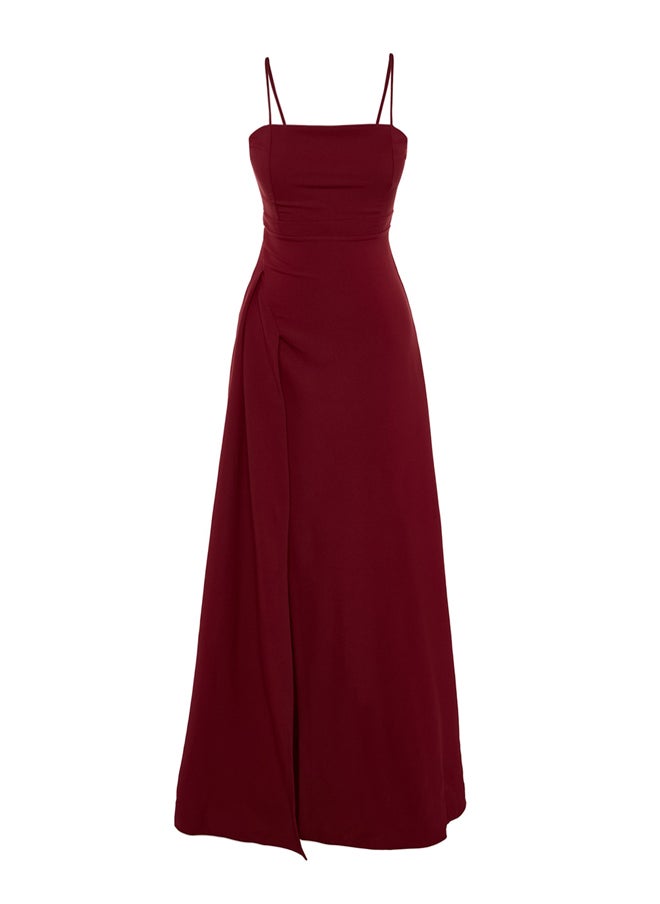 trendyol - Damson Woven Long Evening Evening Dress TPRSS19FZ0511 - Image 1