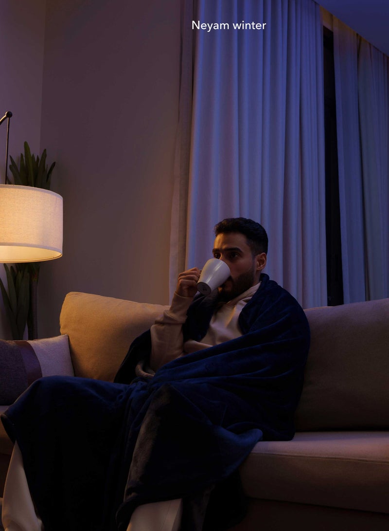 نيام مجموعة بطانيات نيام الناعمة لجميع الفصول - 3 قطع، للسرير والأريكة والكنب، تصميم خفيف الوزن بوجهين بملمس مخملي، مقاس 200 × 150 سم، تشمل 3 ألوان متنوعة - Image 2