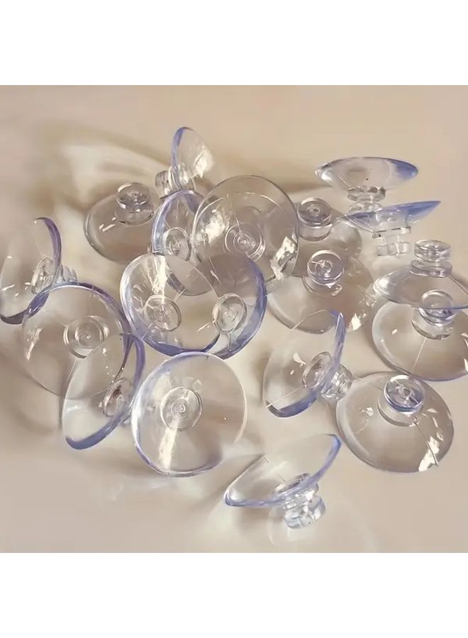 50 Pcs 3cm Clear Suction Cup Hooks Damage Free Hanging For Wall Door Decor - Image 1