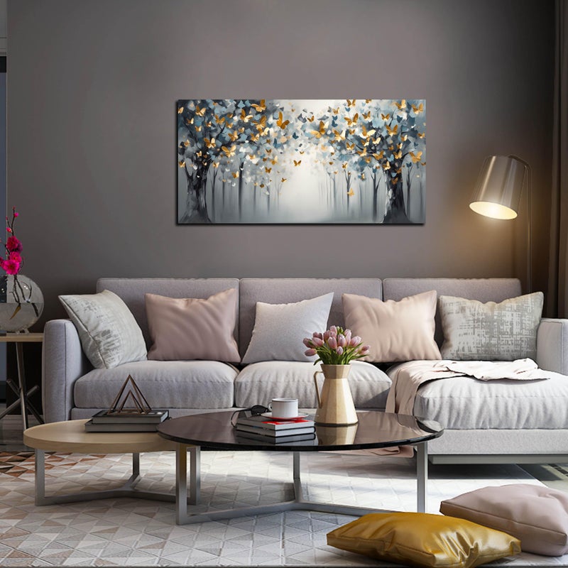 SIXTTART Butterfly Wall Art for Bedroom - Tree Wall Art Canvas for Living Room - Home Office Decor Women Size 20" x 40" - Image 5