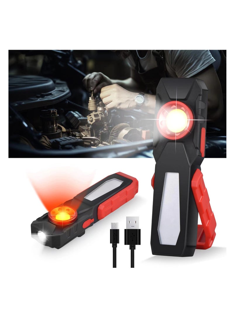 ZLH HITY Rechargeable Work Light Portable LED Work Light,500 High Lumens Magnetic EDC Flashlight with Clip,4 Modes for Auto Repair/Emergency/Camping/Site Lighting Hook Lights（1 Pack） - Image 1