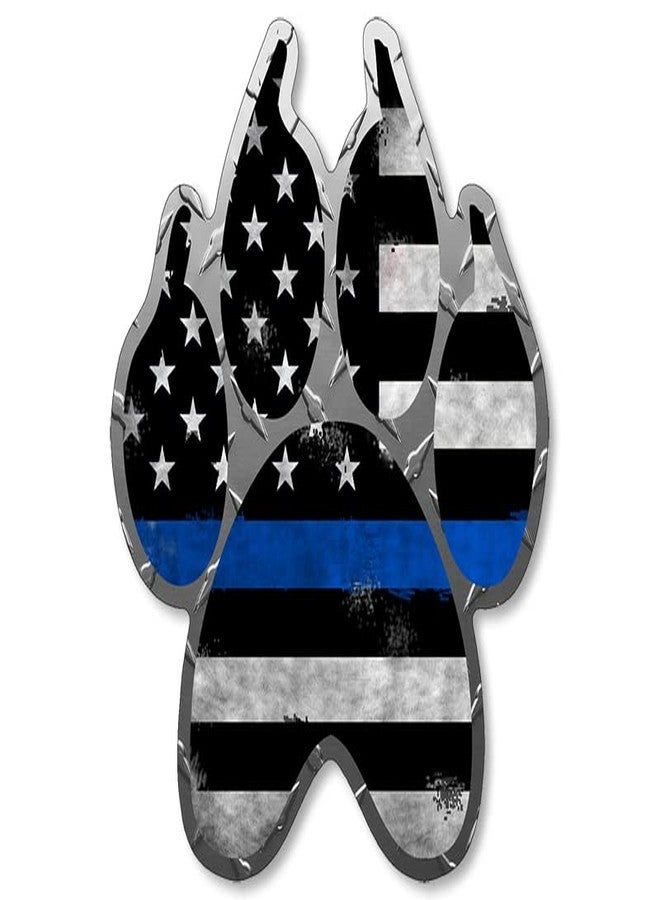 AV Paw Shaped Thin Blue Line Sticker (Dog Unit Police Decal, Law Enforcement Canine k9 Vinyl for Cars, Trucks, Police Cruisers (3 inch) - Image 2
