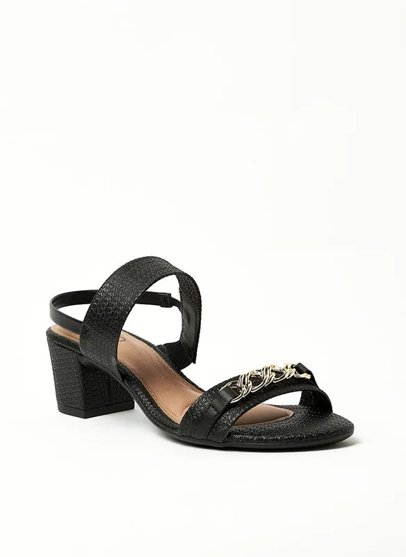 بيرا ريو Beira Rio Ladies Sandals With Back Strap Black | Made In Brazil
