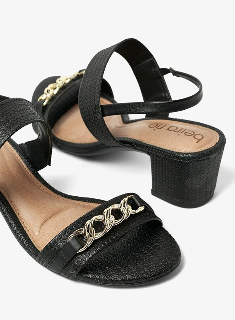 Beira Rio Black Beira Rio Ladies Sandals With Back Strap Black | Made In Brazil for Women | Best Price UAE