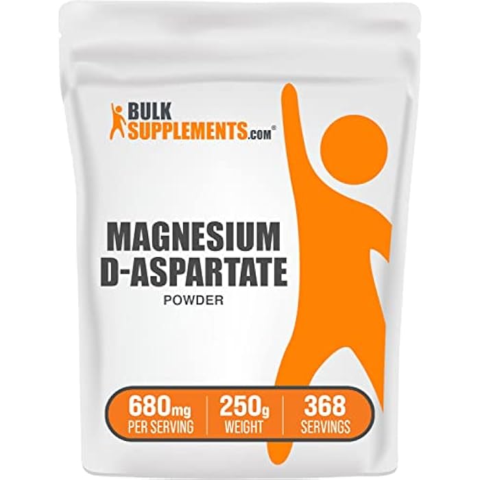 BulkSupplements.com Magnesium D-Aspartate Powder - Magnesium Supplement, High Absorption Magnesium, Magnesium Asparte Powder - Gluten Free, 680mg (49mg of Magnesium) per Serving, 250g (8.8 oz) - Image 1