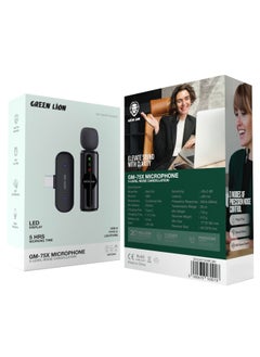 GREEN LION Solo Microphone with 3-Level Noise Cancellation GM-75X and USB-A, Type-C, Lightning / LED Display / HD Sound Quality / Plug & Play / Real-Time Monitoring - Black  - Image 5