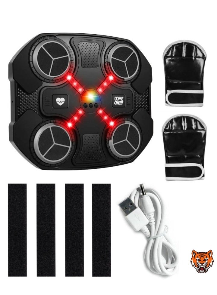 TIGER Interactive Kids Music Boxing Machine – Wall-Mounted Fitness Trainer with Bluetooth, Adjustable Height, 3 Training Modes, EVA Foam Punching Pad, and Gloves for Ages 3-14 - Image 1