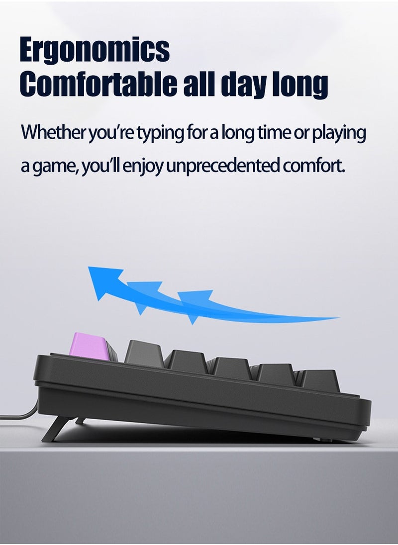ViewSonic VS - 98 Keys Wired Keyboard, Mechanical Feeling, RGB Light Effect, Desktop, Laptop USB Universal, Suitable for Gaming, Office Use - Image 1