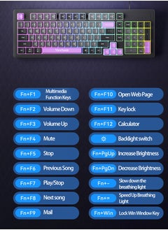 ViewSonic VS 98 Keys Wired Keyboard, Mechanical Feeling, RGB Light Effect, Desktop, Laptop USB Universal, Suitable for Gaming, Office Use  - Image 5