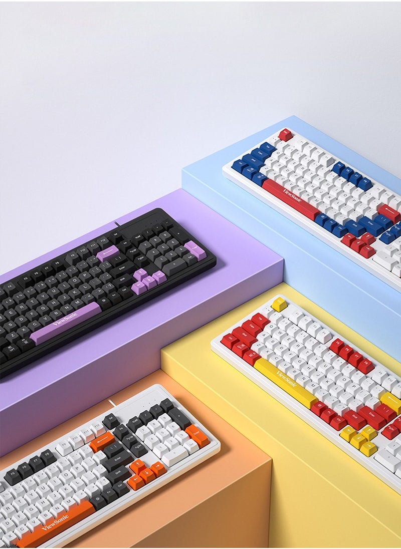 ViewSonic VS - 98 Keys Wired Keyboard, Mechanical Feeling, RGB Light Effect, Desktop, Laptop USB Universal, Suitable for Gaming, Office Use - Image 1