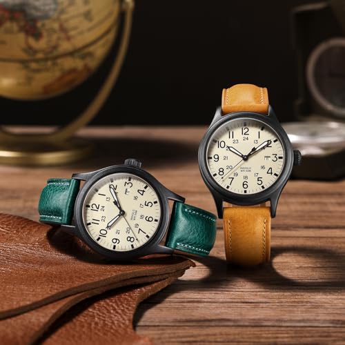 Getalia Italian leather Watch Band Tuscany Natural Vegetable-Tanned Full Grain Genuine Leather, Skin-Safe, Quick Release Replacement Watch Straps for Men and Women Thick and Soft (Blue：Width-21mm) - Image 4