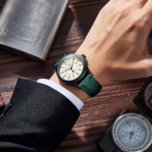 Getalia Italian leather Watch Band Tuscany Natural Vegetable-Tanned Full Grain Genuine Leather, Skin-Safe, Quick Release Replacement Watch Straps for Men and Women Thick and Soft (Blue：Width-21mm) - Image 5