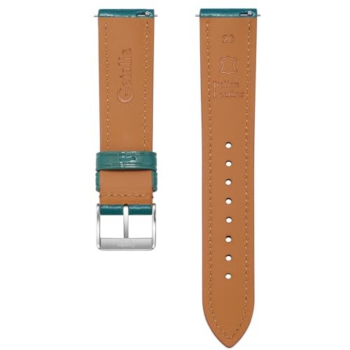 Getalia Italian leather Watch Band Tuscany Natural Vegetable-Tanned Full Grain Genuine Leather, Skin-Safe, Quick Release Replacement Watch Straps for Men and Women Thick and Soft (Blue：Width-21mm) - Image 3