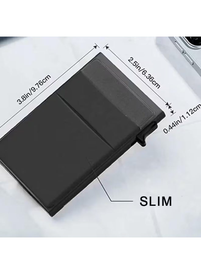 Arabash Anti Theft RFID Credit Card Holder Aluminum Alloy Wallet Slim ID Card Organizer Pocket Wallet for Men and Women - Image 4