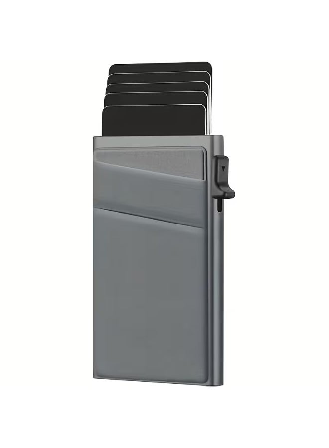 Arabash Anti Theft RFID Credit Card Holder Aluminum Alloy Wallet Slim ID Card Organizer Pocket Wallet for Men and Women - Image 1