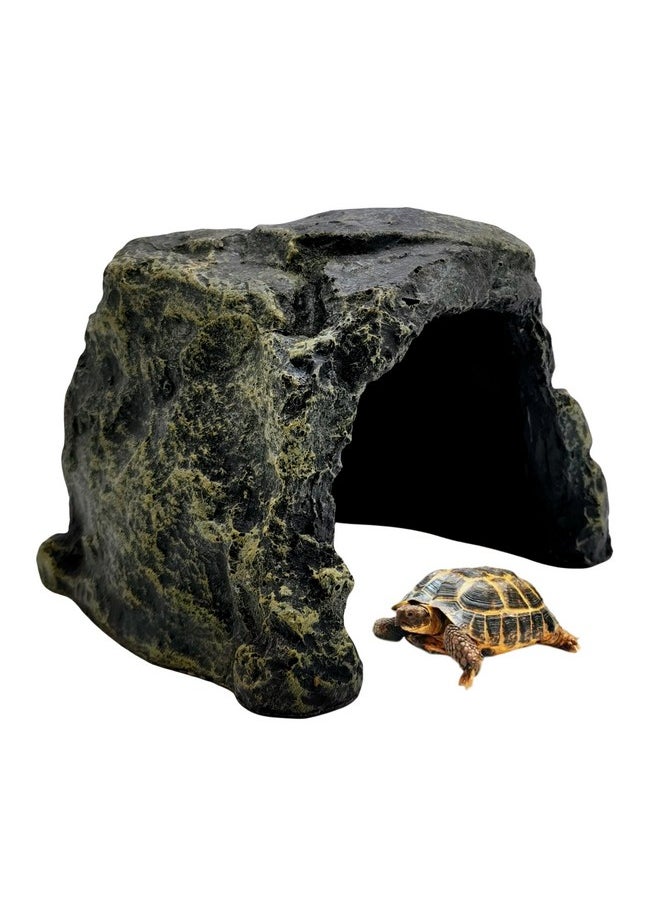 M2cbridge - Reptile Hideout Cave Resin Rock Hides Terrarium Habitat Decor Lizard,Turtles,Geckos,Frogs,Fishes (Rock) - Image 1