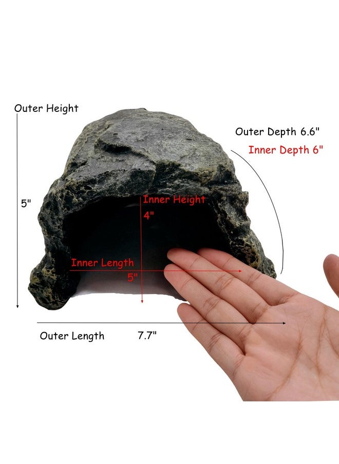 M2cbridge - Reptile Hideout Cave Resin Rock Hides Terrarium Habitat Decor Lizard,Turtles,Geckos,Frogs,Fishes (Rock) - Image 1