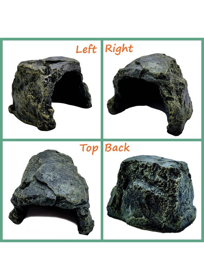 M2cbridge - Reptile Hideout Cave Resin Rock Hides Terrarium Habitat Decor Lizard,Turtles,Geckos,Frogs,Fishes (Rock) - Image 1