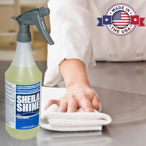 Sheila Shine 1 Quart Stainless Steel Cleaner and Polish - Cleans, Polishes & Protects Kitchen Appliances, Refrigerators, Sinks, Ovens & Grills - Spray & Polish Stainless Steel Cleaner - Image 5