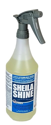 Sheila Shine 1 Quart Stainless Steel Cleaner and Polish - Cleans, Polishes & Protects Kitchen Appliances, Refrigerators, Sinks, Ovens & Grills - Spray & Polish Stainless Steel Cleaner - Image 1