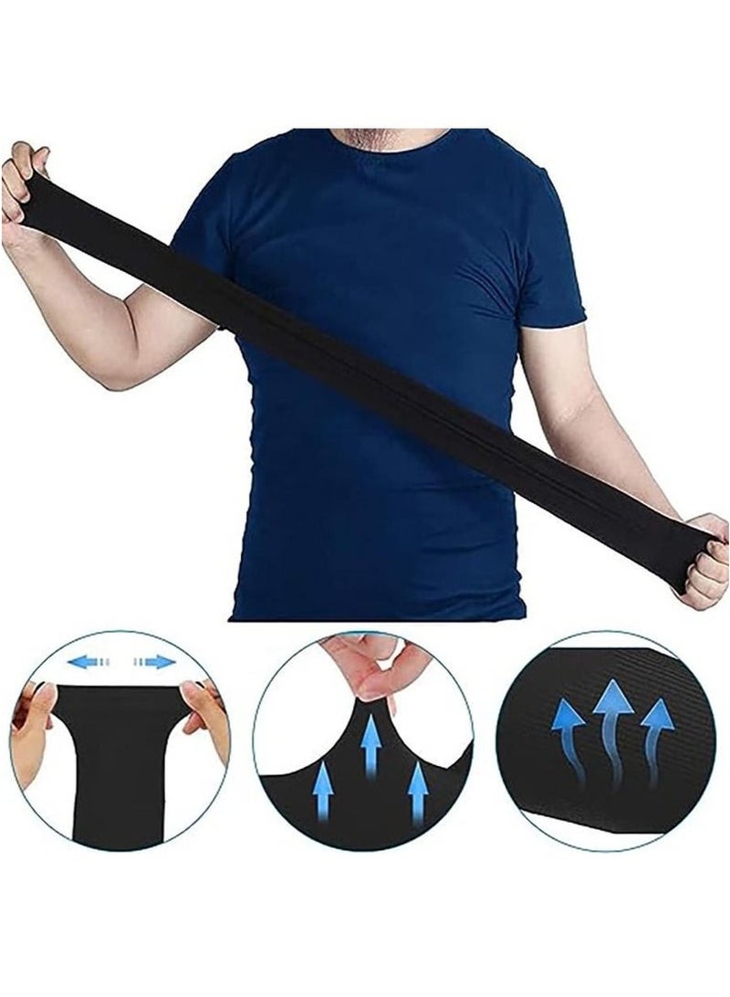 Generic 2 Pairs UV Protection Cooling Arm Sleeves, T Tersely Arm Warmers for Men Women Youth Arm Support for Cycling Baseball Basketball Driving,Arm Compression Sleeves-Black White,One Size Fit Most - Image 3