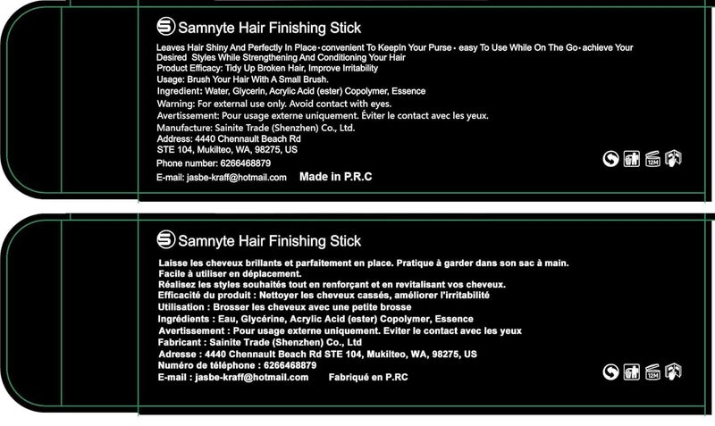 Samnyte Hair Finishing Stick, (3 Pack) Flyaway Tamer for Baby Hair and Women's Hairstyling, with Shiny Mascara for Broken Flyaways - Image 2
