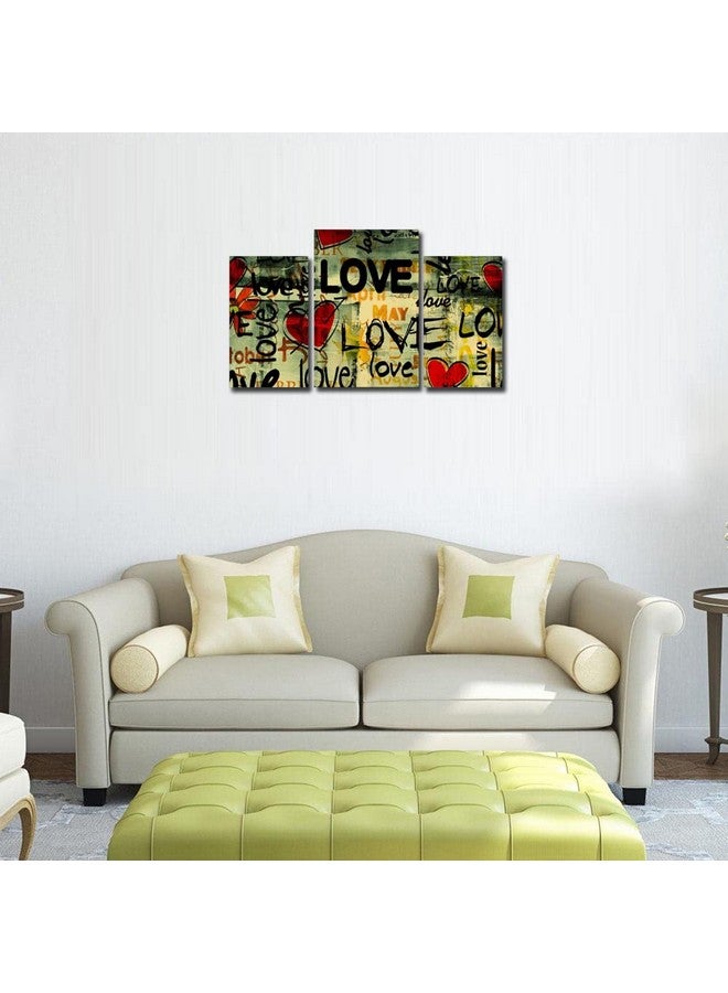 Go Hooked MDF Wall Painting/Hanging Art/Decor (28 cm x 9 cm x 28 cm, 3 Frames, Mdf3X-33) - Image 1